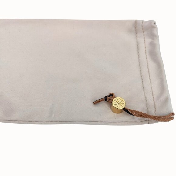 Tory Burch Orange Leather Sunglasses Case With Duster Bag Pouch - Picture 3 of 9